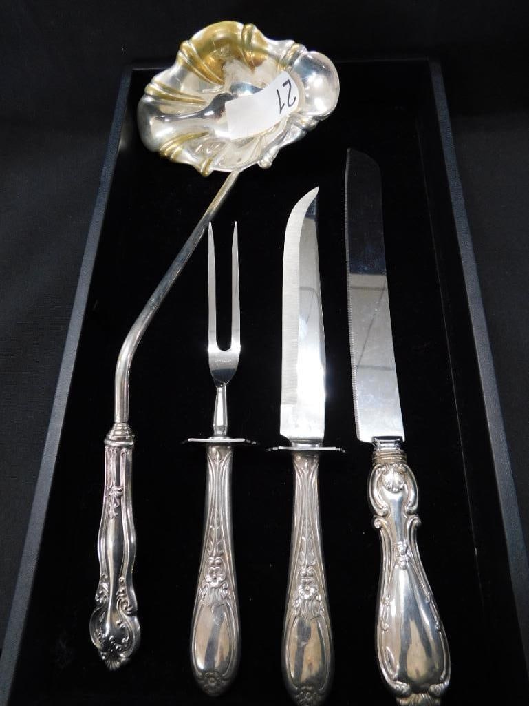 Sterling Silver - Group of 4 Weighted Serving Pieces - 8