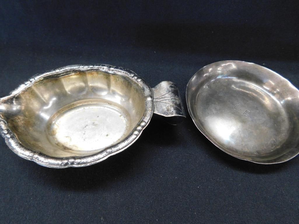 Sterling Silver - 3.75" Plate and a Sauce Server - 100 Grams - 12