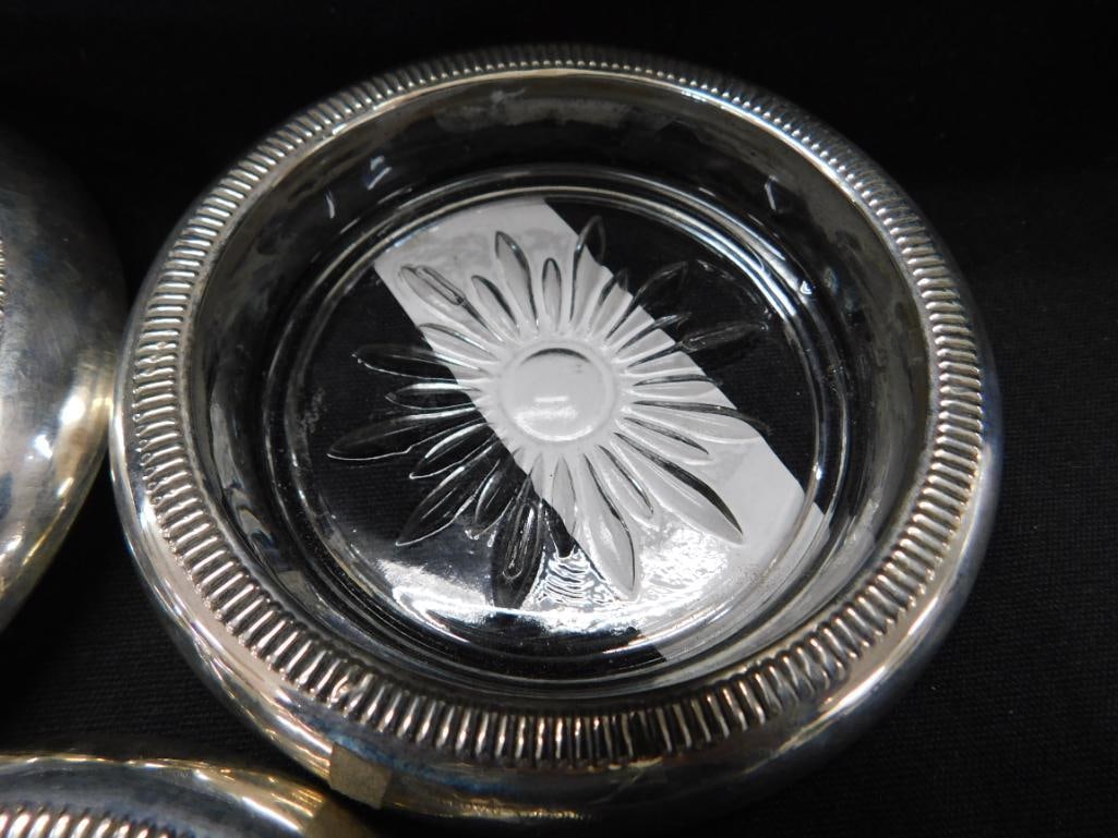 Sterling Silver - Group of 6 Weighted Coasters - 4 Match - 4