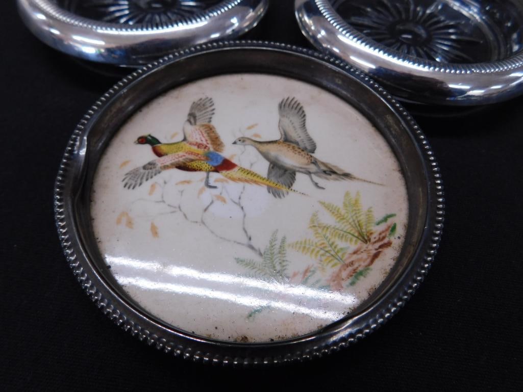 Sterling Silver - Group of 6 Weighted Coasters - 4 Match - 7