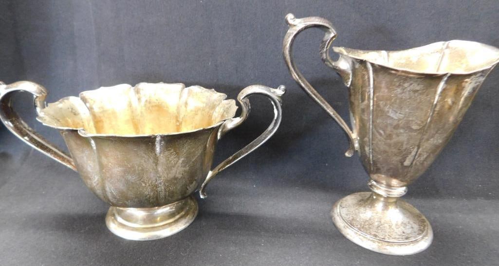 Sterling Silver - Sugar and Creamer Set - 293 Grams: See Photos For Condition and Details 