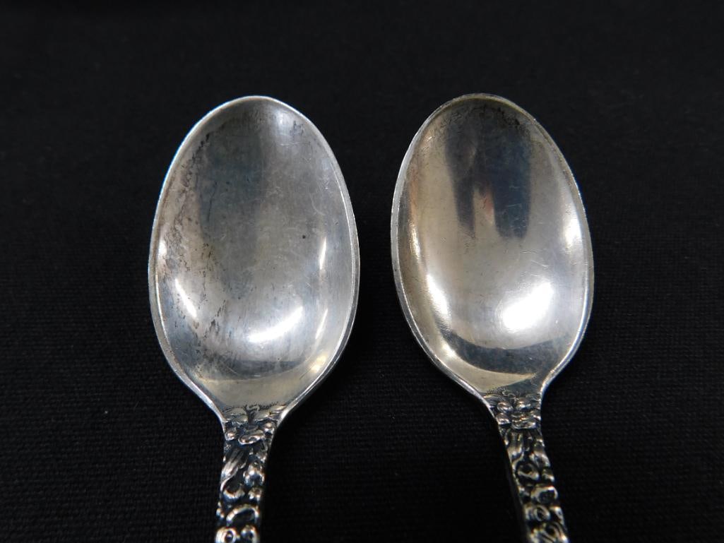Sterling Silver - 2 -4 7/8" Spoons - Repousse - Steiff - 53 Grams - 2