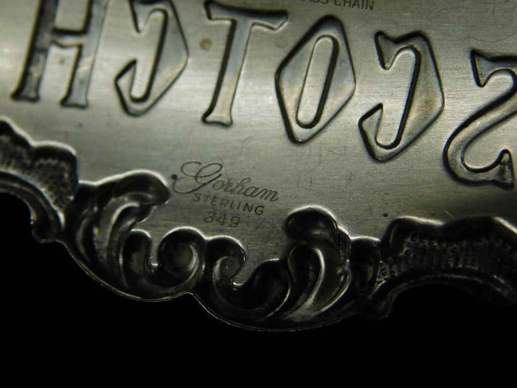 Sterling Silver - 3 Liquor Bottle Tags - Gorham - 44 Grams - 5