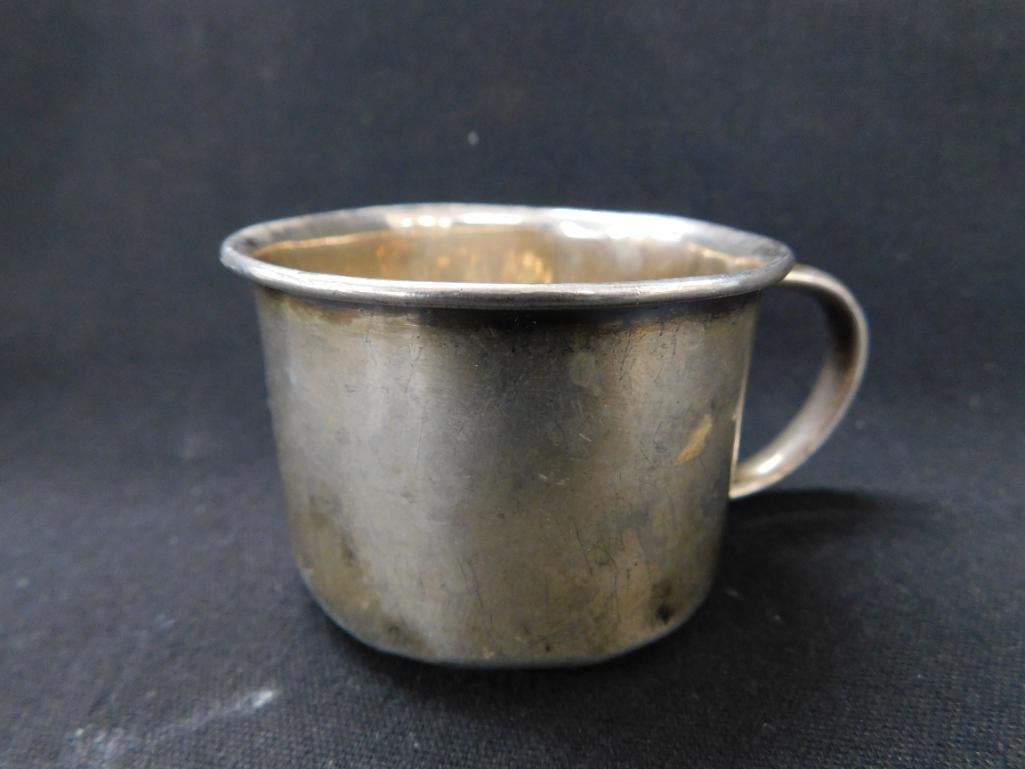 Sterling Silver - Childs Cup 32 Grams - Clothes Brush 32 Grams TW - 2