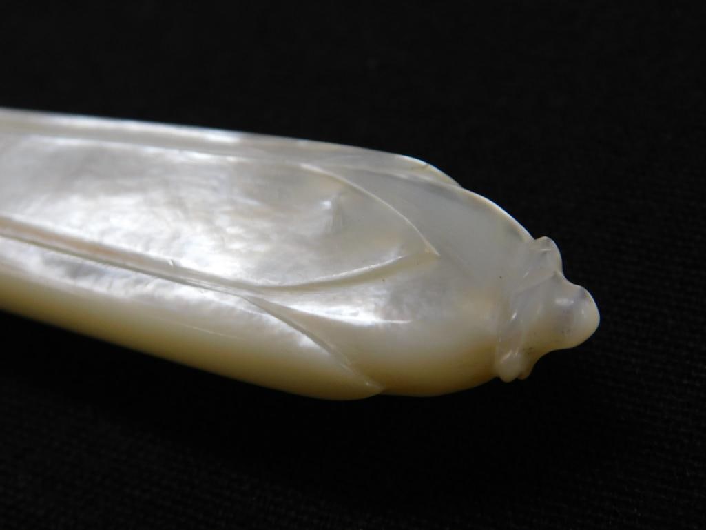 Sterling Silver Bands - Set of 12 Faux MOP Dinner Knives - Original Box - 6