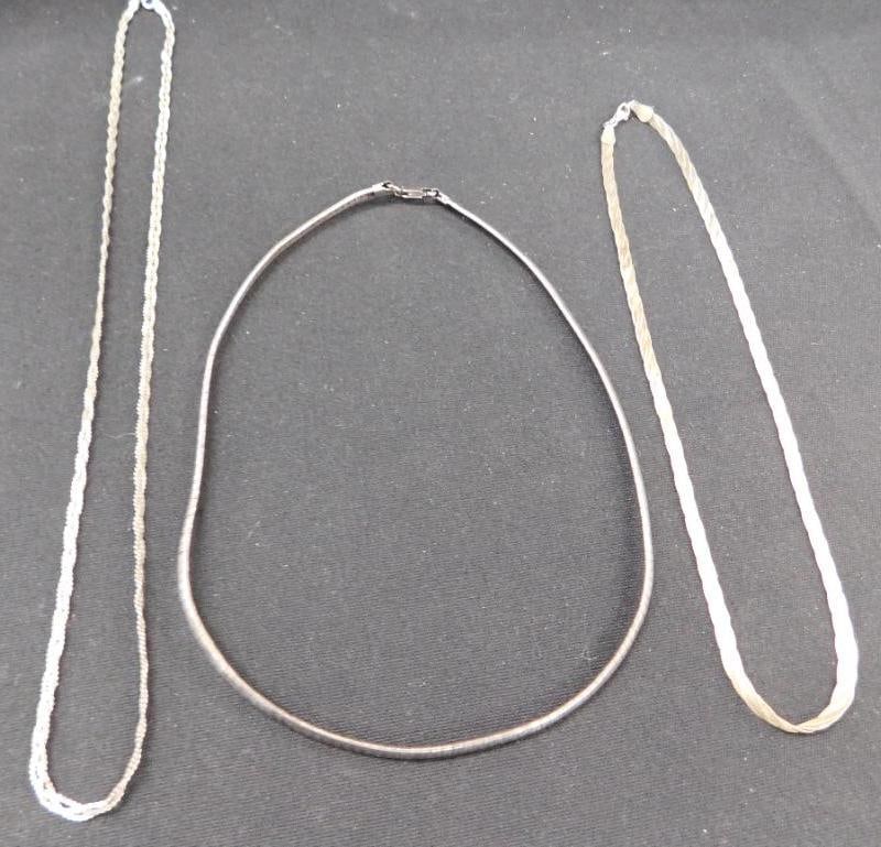 Sterling Silver - 3 Necklaces - 15"-15"-19" - 30.1 Grams (1 of 9)