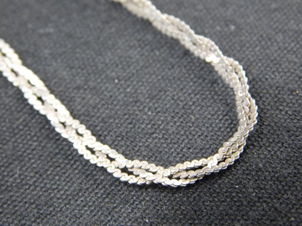 Sterling Silver - 3 Necklaces - 15"-15"-19" - 30.1 Grams - 2