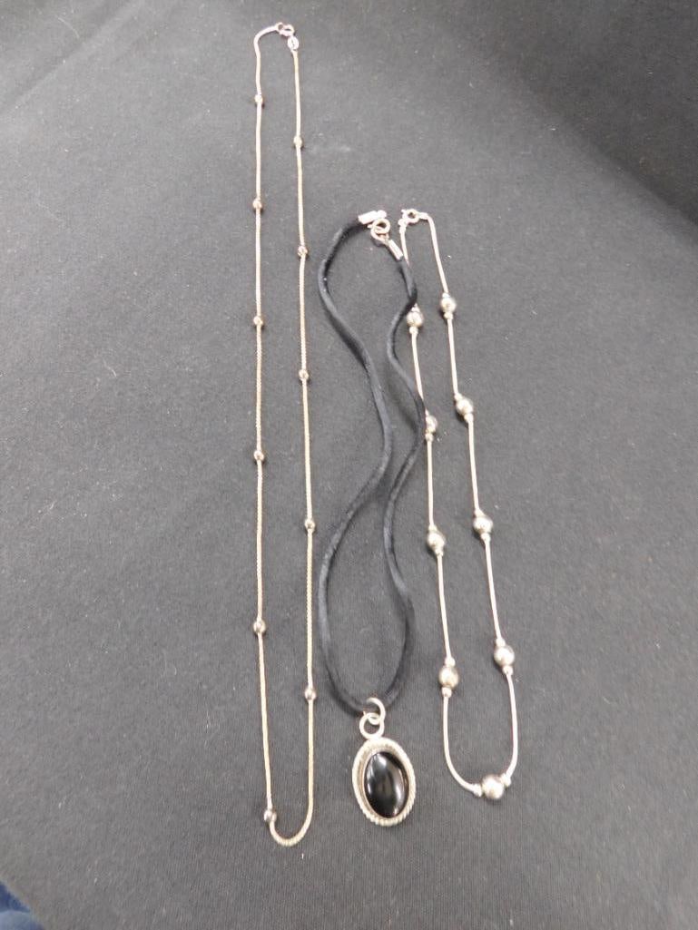 Sterling Silver - 3 Necklaces - 16"-16"-24" - 20.4 Grams TW - 2