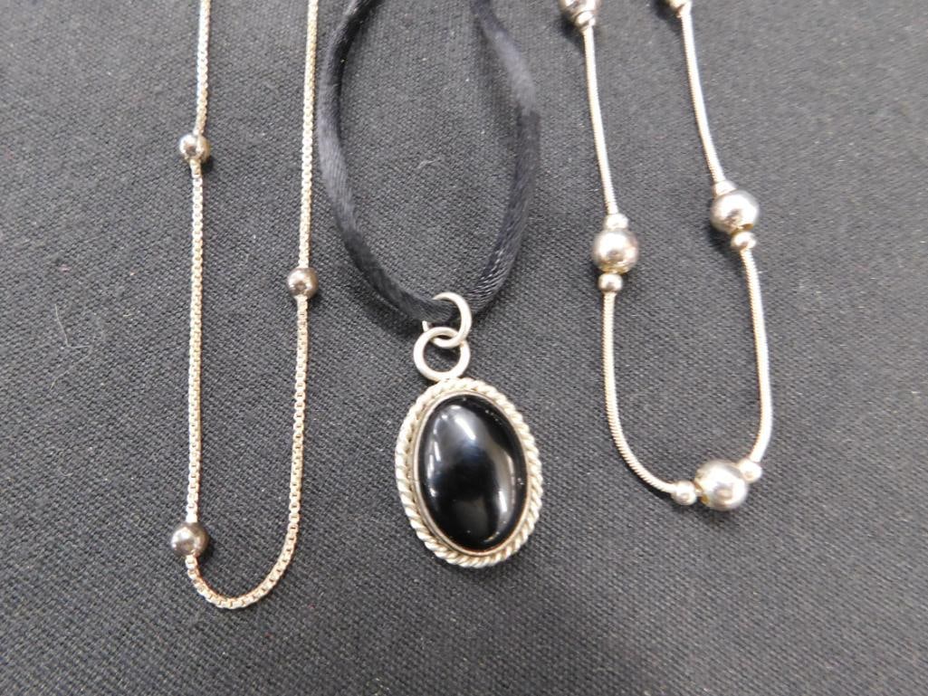 Sterling Silver - 3 Necklaces - 16"-16"-24" - 20.4 Grams TW - 3