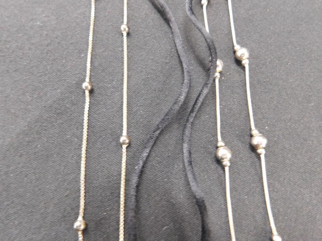 Sterling Silver - 3 Necklaces - 16"-16"-24" - 20.4 Grams TW - 4