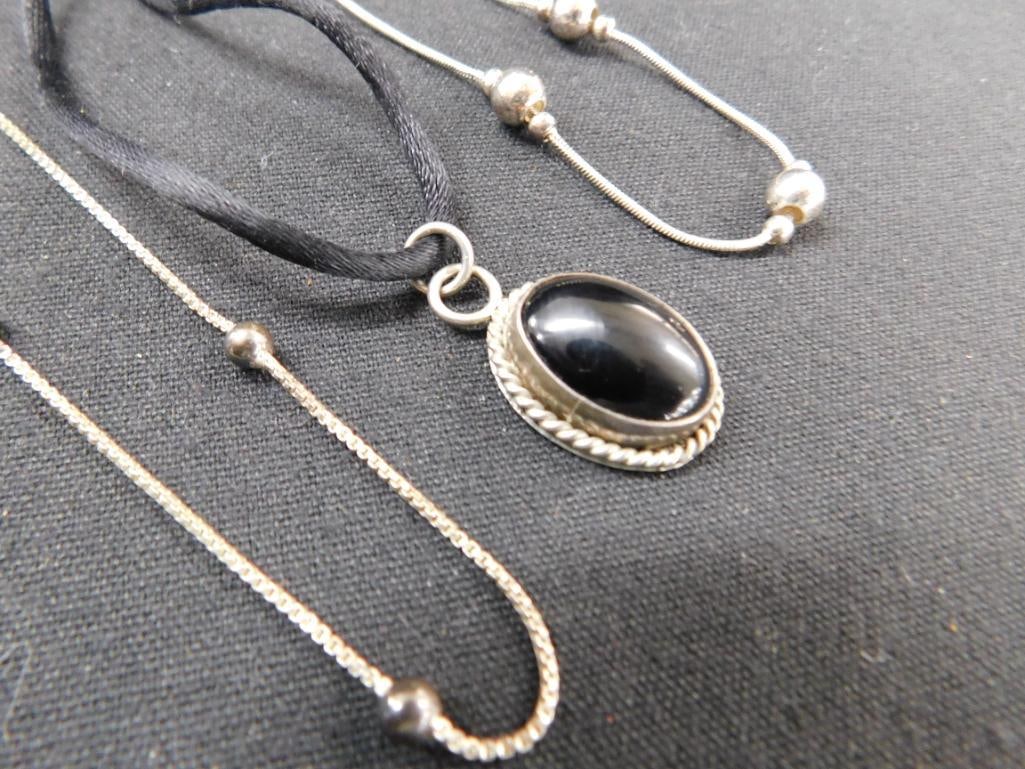 Sterling Silver - 3 Necklaces - 16"-16"-24" - 20.4 Grams TW - 8