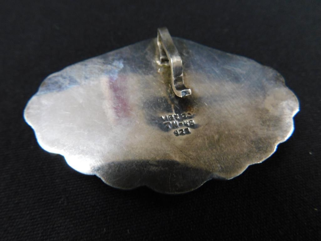 Sterling Silver - Shell Shaped Necklace Slide - 33.0 Grams - 2