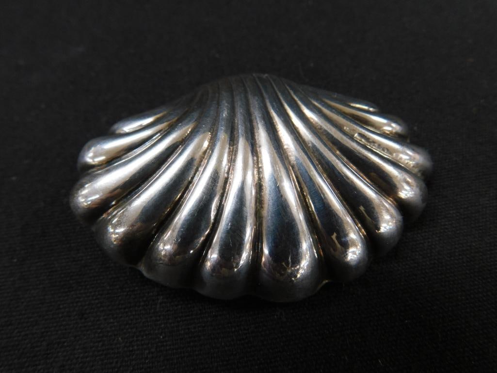 Sterling Silver - Shell Shaped Necklace Slide - 33.0 Grams - 4