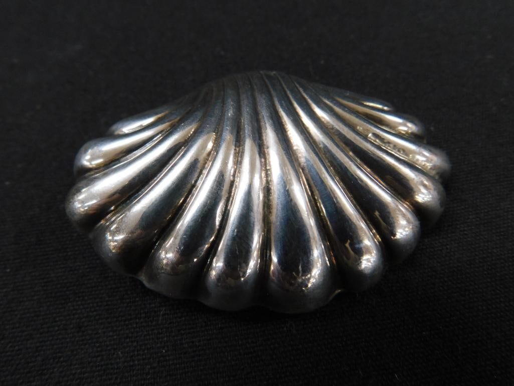 Sterling Silver - Shell Shaped Necklace Slide - 33.0 Grams - 5