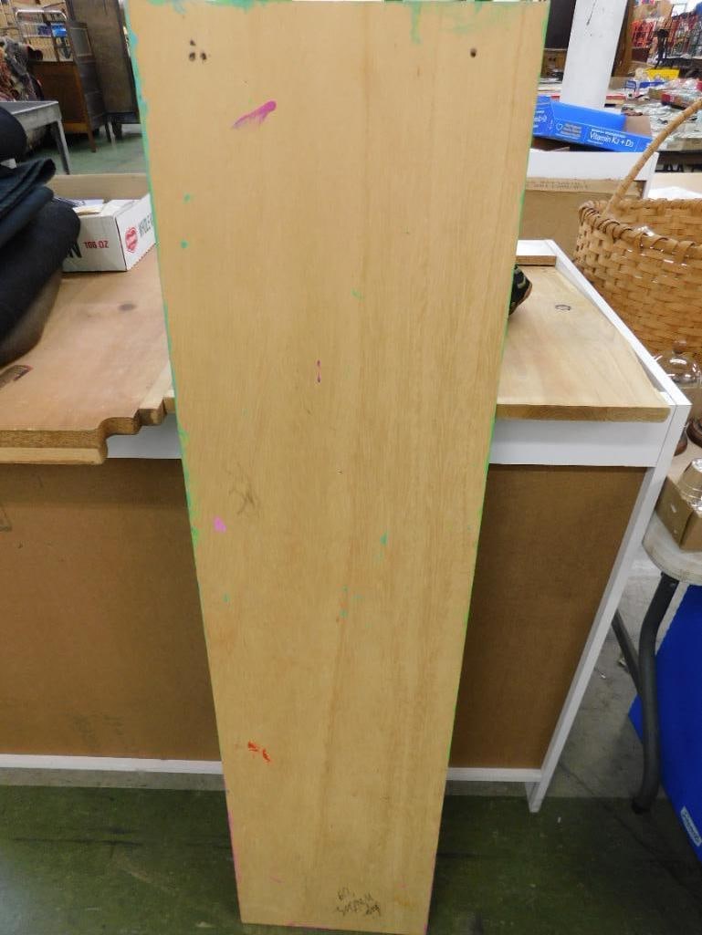 Southern Folk Art Painting on Plywood - Signed Walters - 48" x 12" - Palm Tree - 7