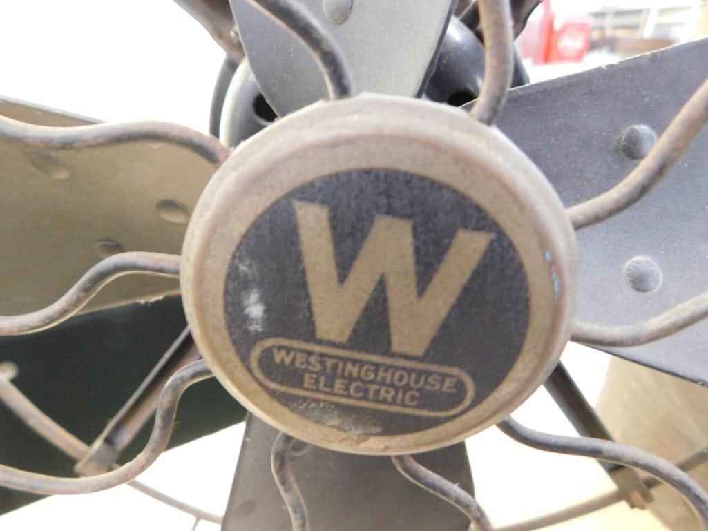Vintage Westinghouse Electric Fan - Works - 16.5" x 14" x 10" - 3