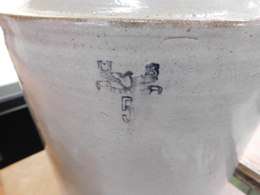 US 5 Gallon Pottery Jug - 19.5" x 11" - Couple Chips on Base - 2