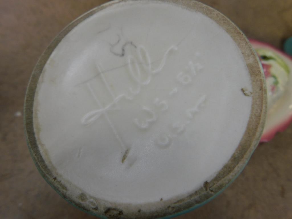 Group of 3 Hull Pottery Pieces - 6" Double Handled Vase - 7" Cornucopia Vase - 5