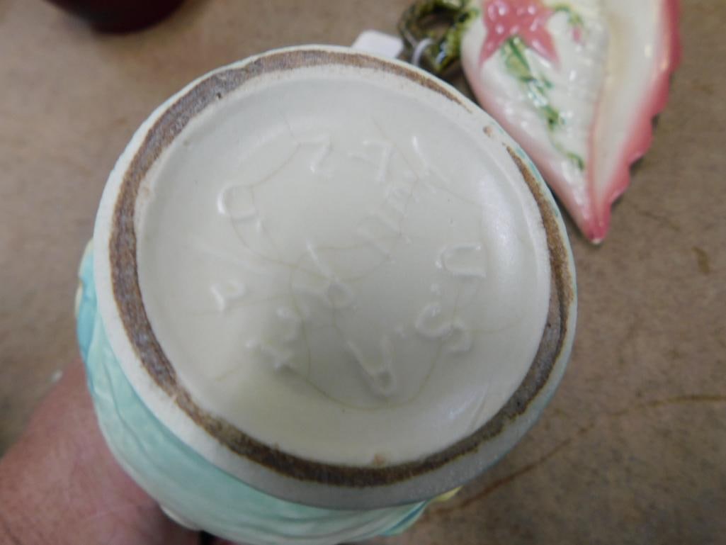 Group of 3 Hull Pottery Pieces - 6" Double Handled Vase - 7" Cornucopia Vase - 6