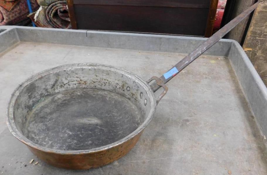Vintage 12.5" Copper Pan with Hand Wrought Handle (1 of 10)