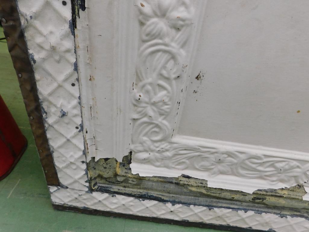 Framed Vintage Tin Ceiling Tile - 29.5" x 29.5" - 5