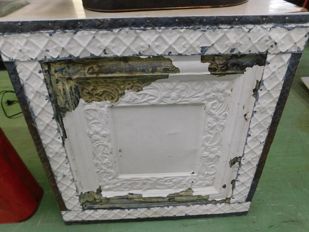 Framed Vintage Tin Ceiling Tile - 29.5" x 29.5" - 9