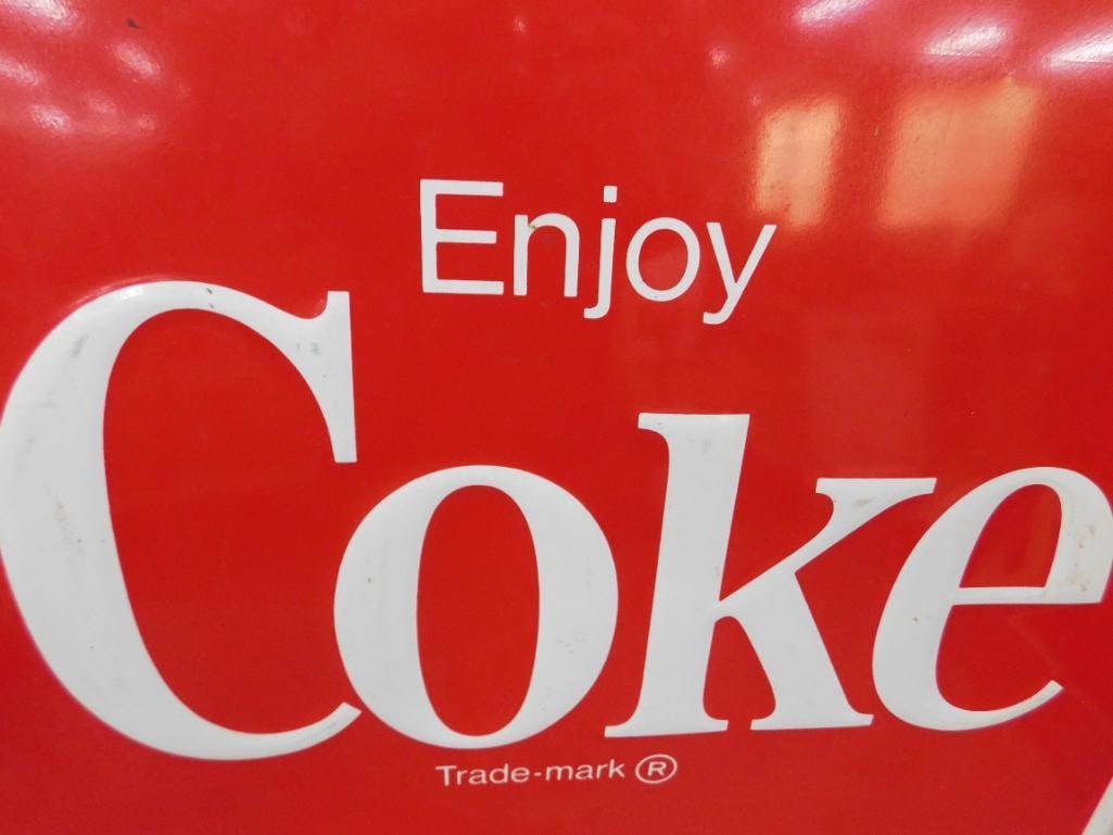 1982 Metal "Enjoy Coke" Sign - Advertising - 24" x 24" - 3