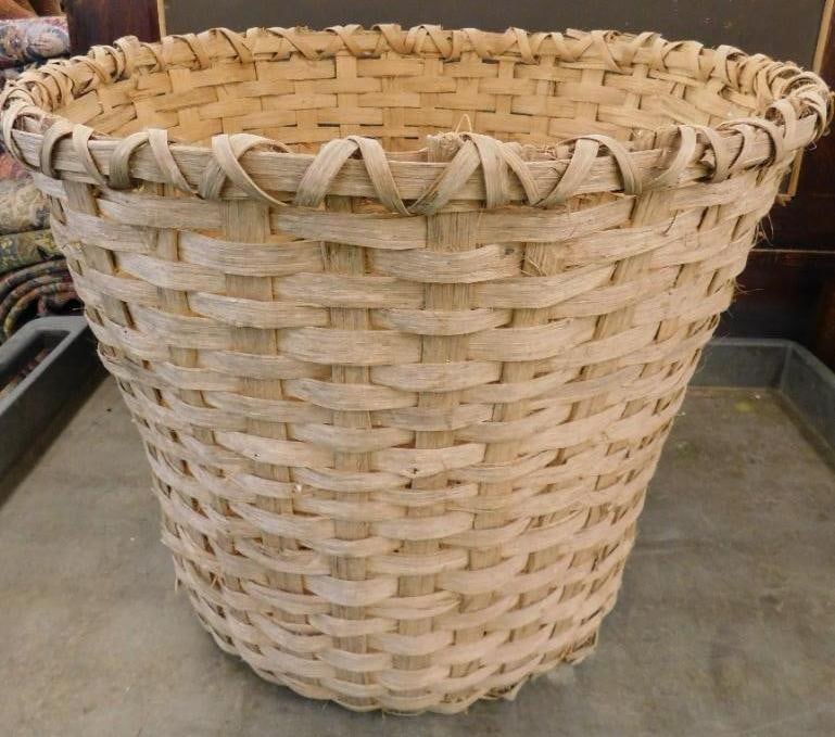 Vintage Cotton Basket - 17" x 20": See Photos For Condition and Details 