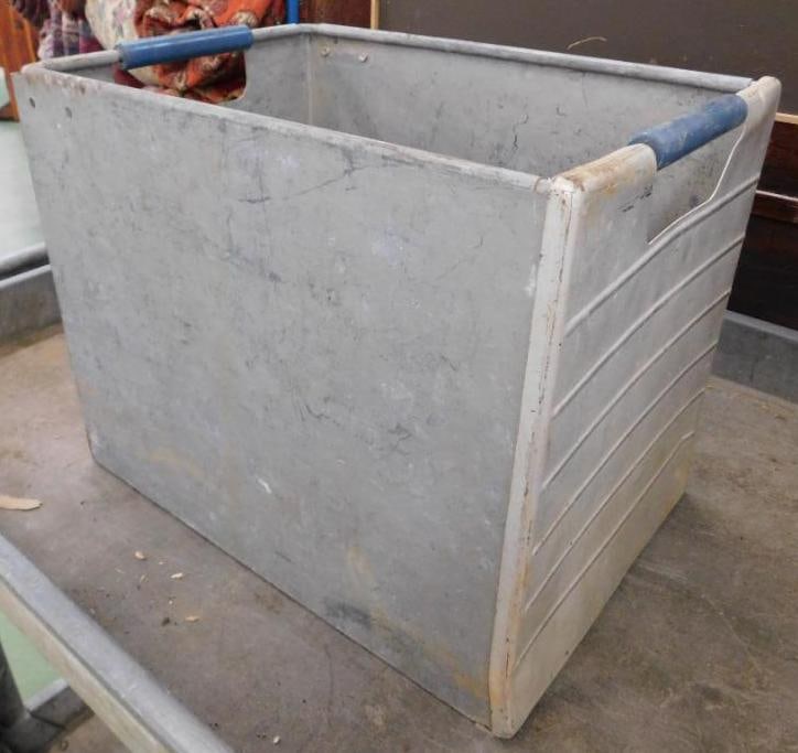 Vintage Galvanized Milk Crate - 13" x 16" x 11.25" (1 of 8)