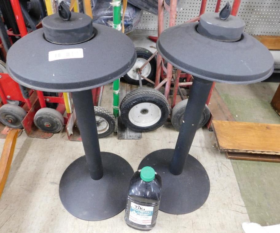 Pair of Tiki Brand Footed Torches - Each 28" x 14.5" - Bottle of Fuel (1 of 8)
