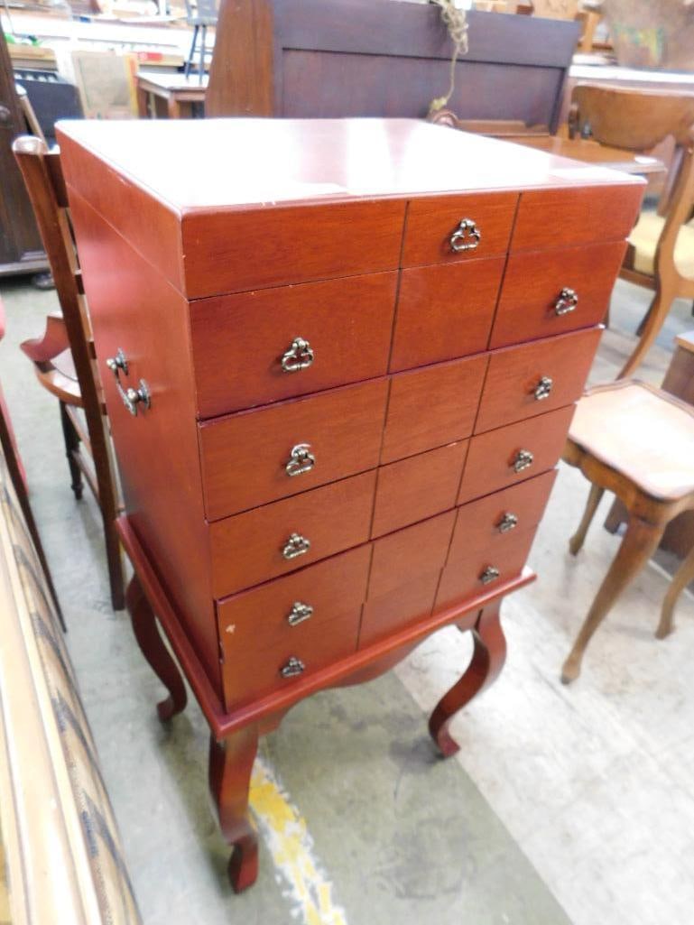 Wallace Floor Model 4 Drawer Silver Chest - 35" x 15"x 12" - 11