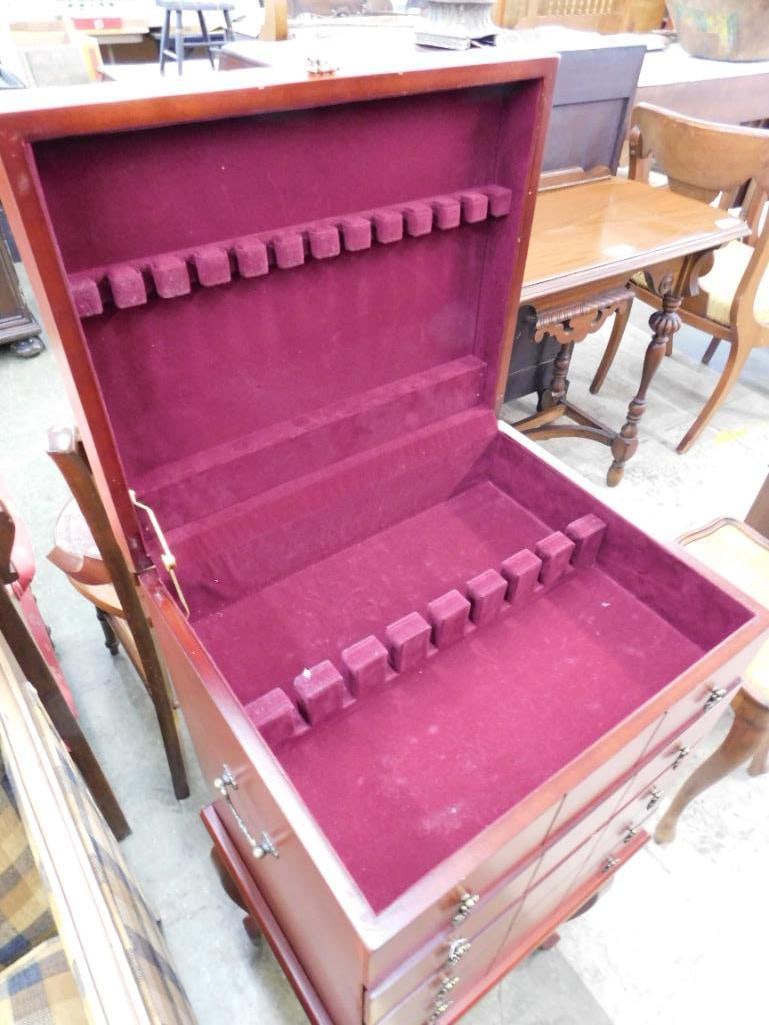 Wallace Floor Model 4 Drawer Silver Chest - 35" x 15"x 12" - 3