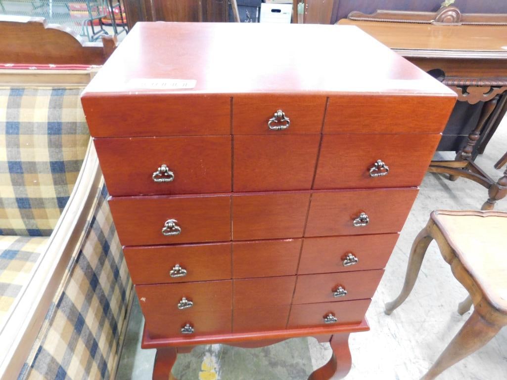 Wallace Floor Model 4 Drawer Silver Chest - 35" x 15"x 12" - 4