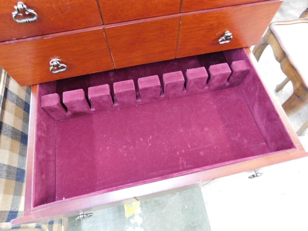 Wallace Floor Model 4 Drawer Silver Chest - 35" x 15"x 12" - 6