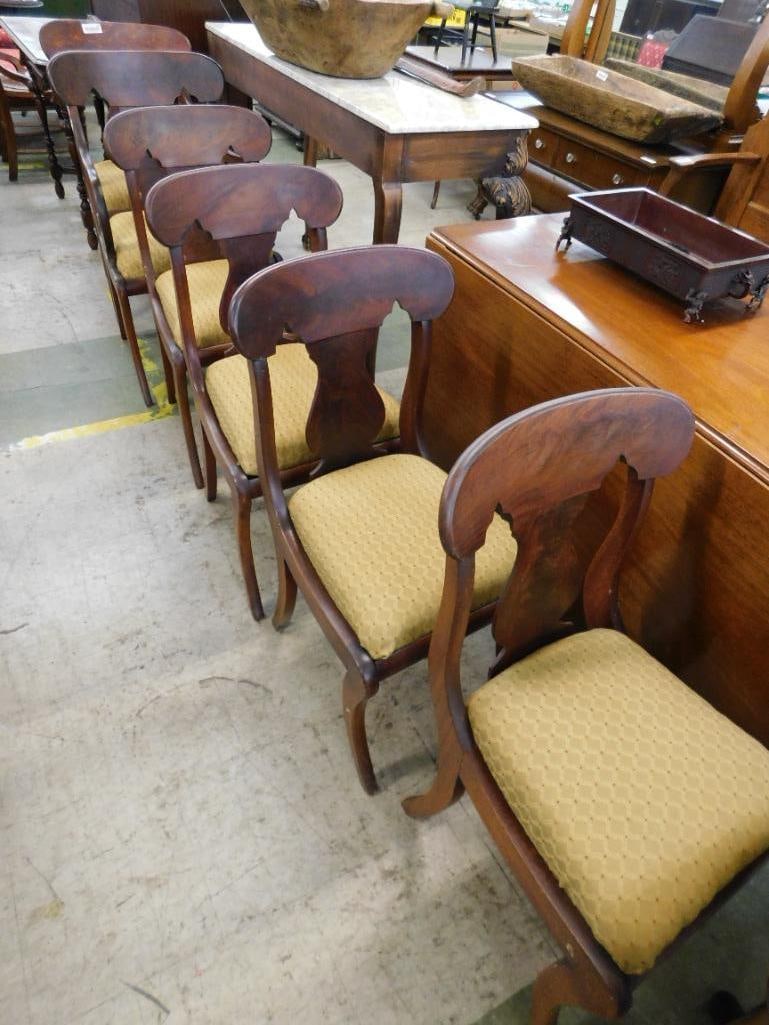 6 Regency Style Dining Chairs - 2 Arm 6 Sides - Each 36" x 21" x 22" (1 of 10)