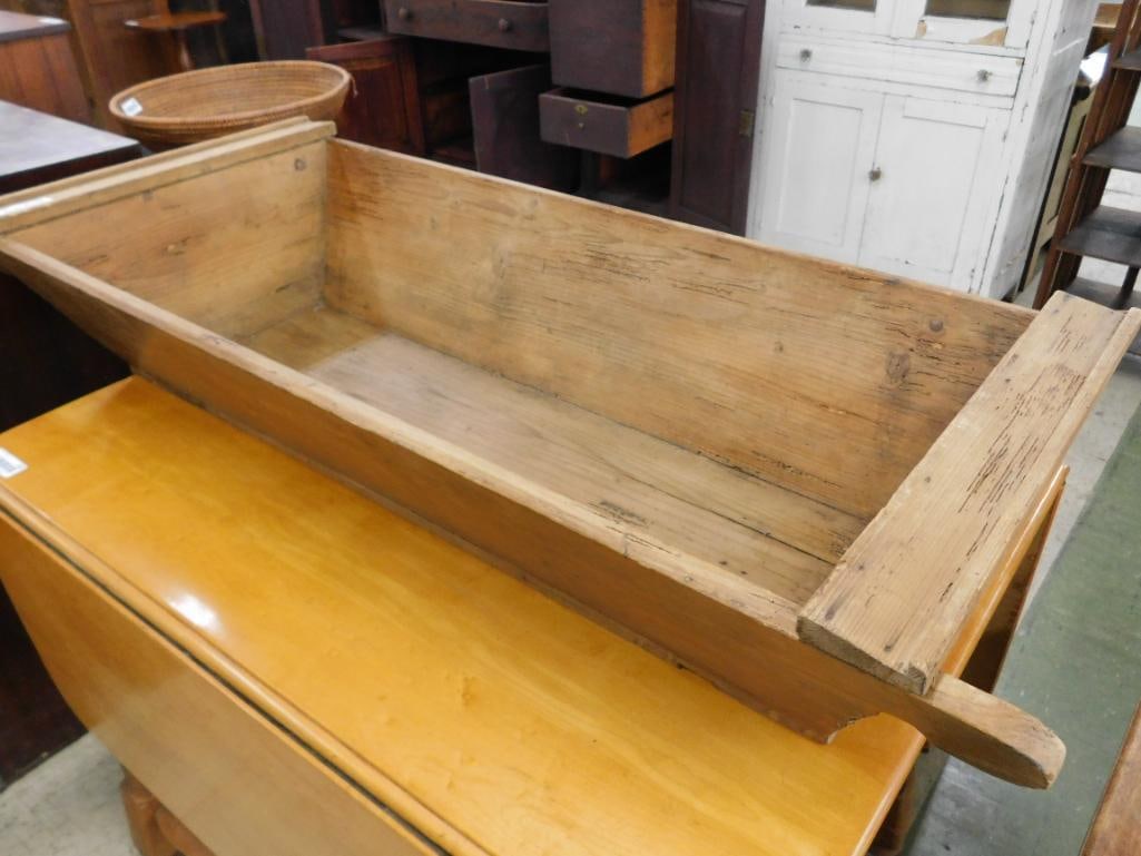 Rectangular Dough Bowl - 1 Handle Missing - 9" x 52" x 20" - 10