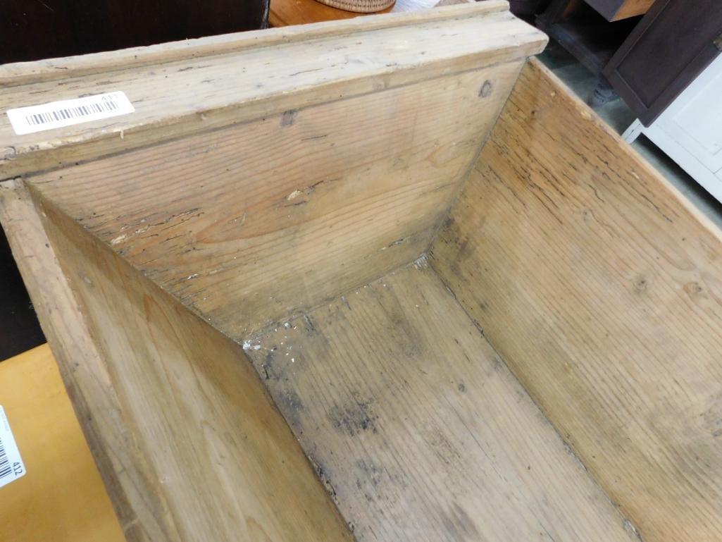 Rectangular Dough Bowl - 1 Handle Missing - 9" x 52" x 20" - 3