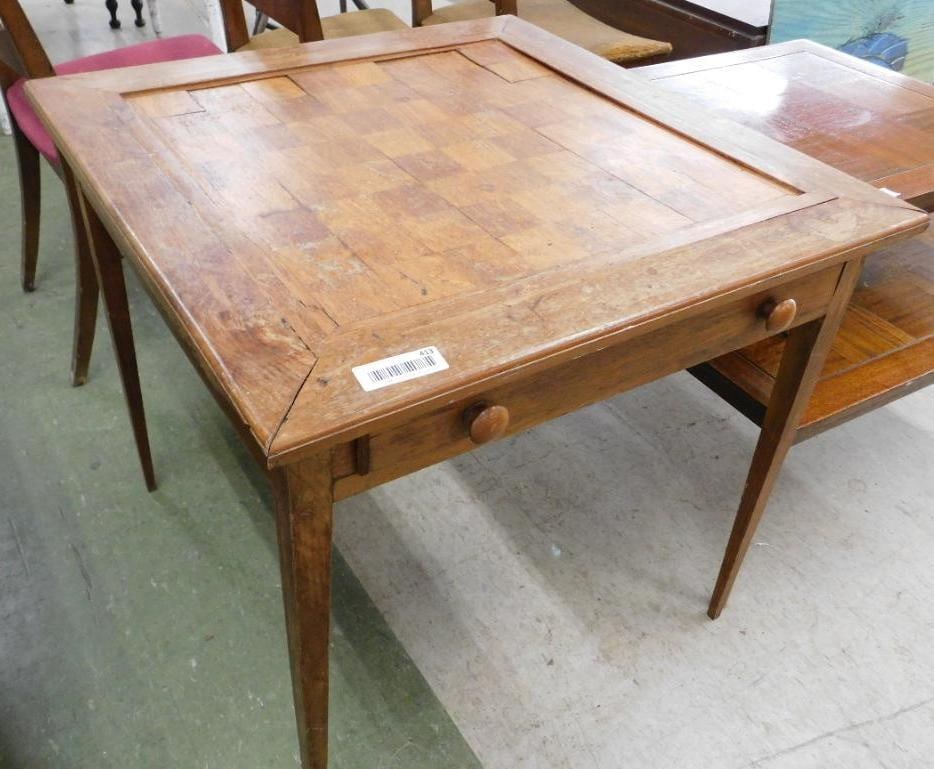 Parquet Top 1 Drawer Game Table - 27" x 28" x 28" (1 of 8)