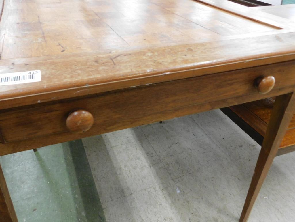 Parquet Top 1 Drawer Game Table - 27" x 28" x 28" - 5