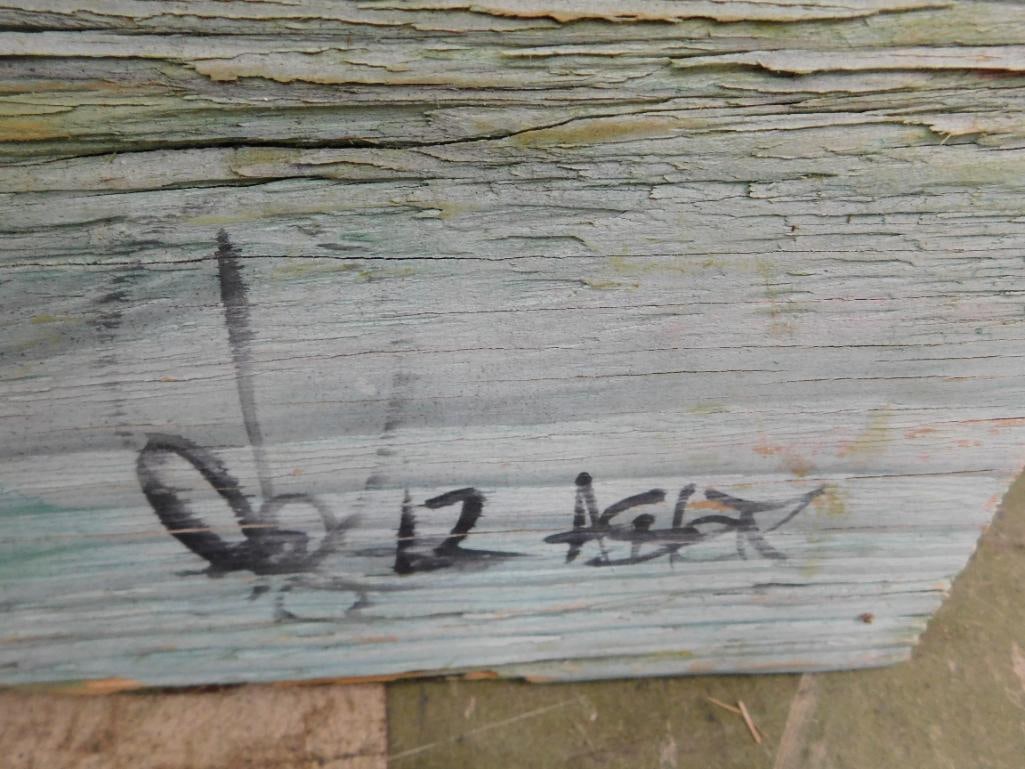 2012 Southern Folk Art Painting on Plywood - Signed Asher - 24" x 25" - 3