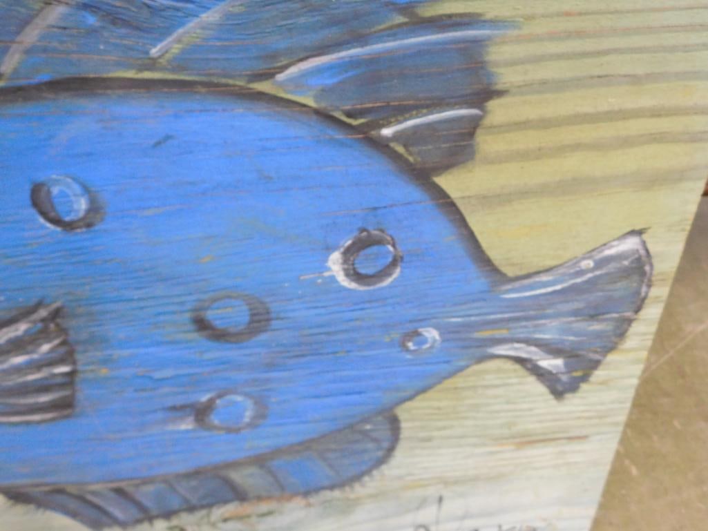 2012 Southern Folk Art Painting on Plywood - Signed Asher - 24" x 25" - 5