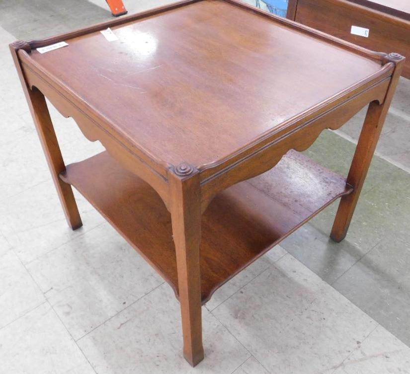 Wood End Table with Shelf - 23" x 24"x 24" (1 of 8)