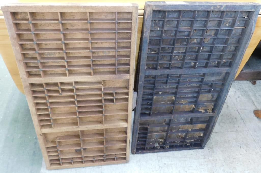 Pair of Vintage Printer Trays - Each 32" x 17" (1 of 6)