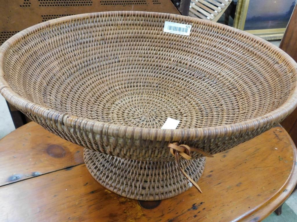 Woven Footed Bowl - 10" x 19" - 8