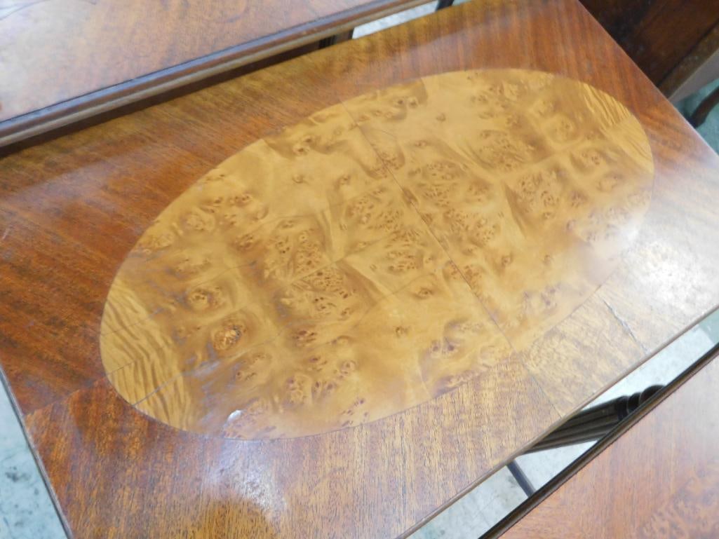 Group of 3 Nesting Tables - Each with Different Veneer Tops - Large is 26.5" x 24" x 14" - 4