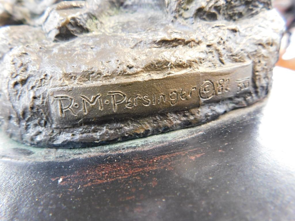 R.M. Persinger Solid Bronze Mountain Lioness Sculpture Signed 1982 - L.E 500 - 5