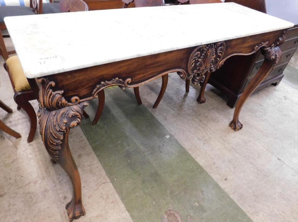 Marble Top Empire Server - 36" x 60" x 19": See Photos For Condition and Details 