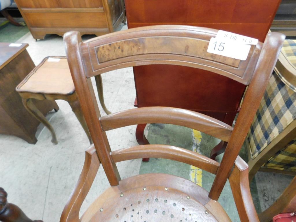 Victorian Walnut Hip Chair - 34" x 18"x 17" - 2