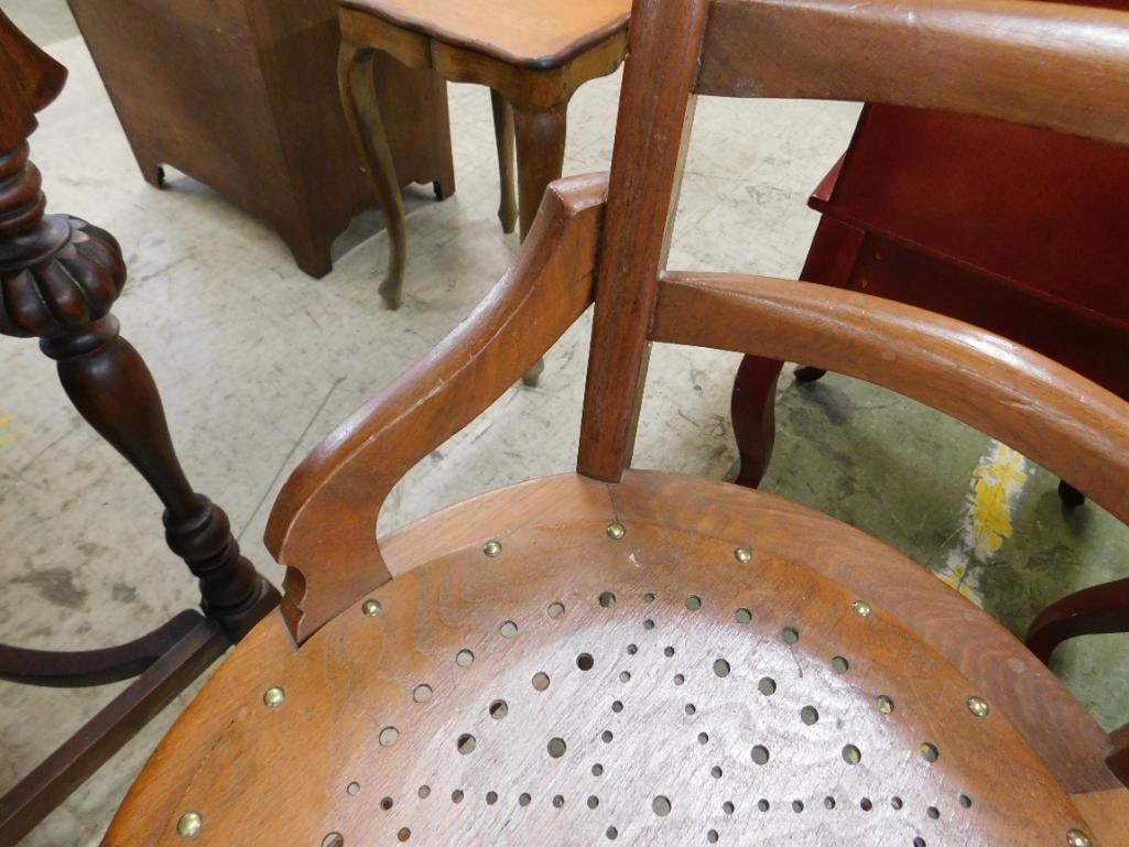 Victorian Walnut Hip Chair - 34" x 18"x 17" - 4