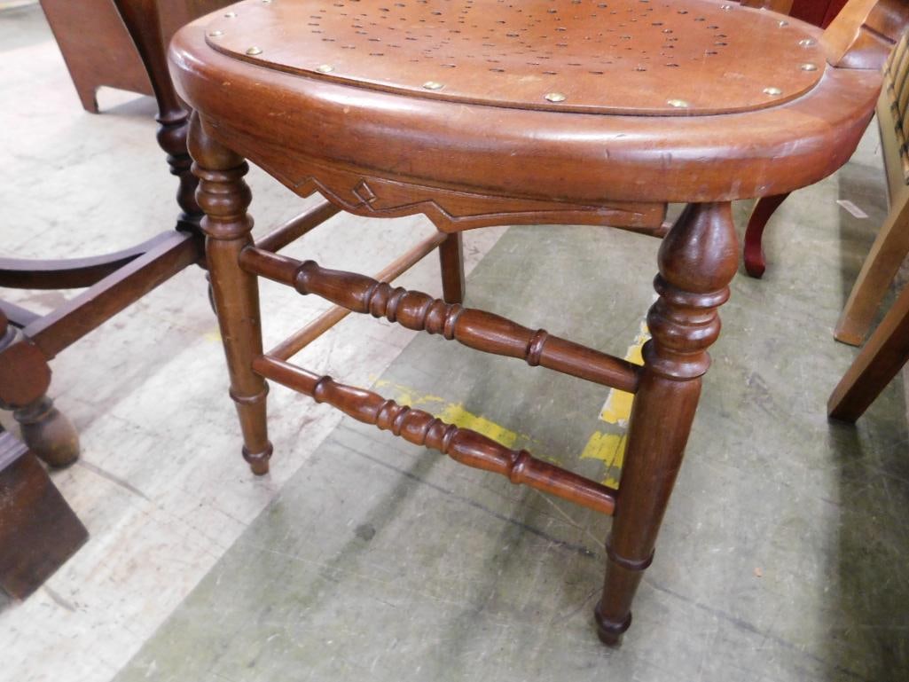 Victorian Walnut Hip Chair - 34" x 18"x 17" - 5